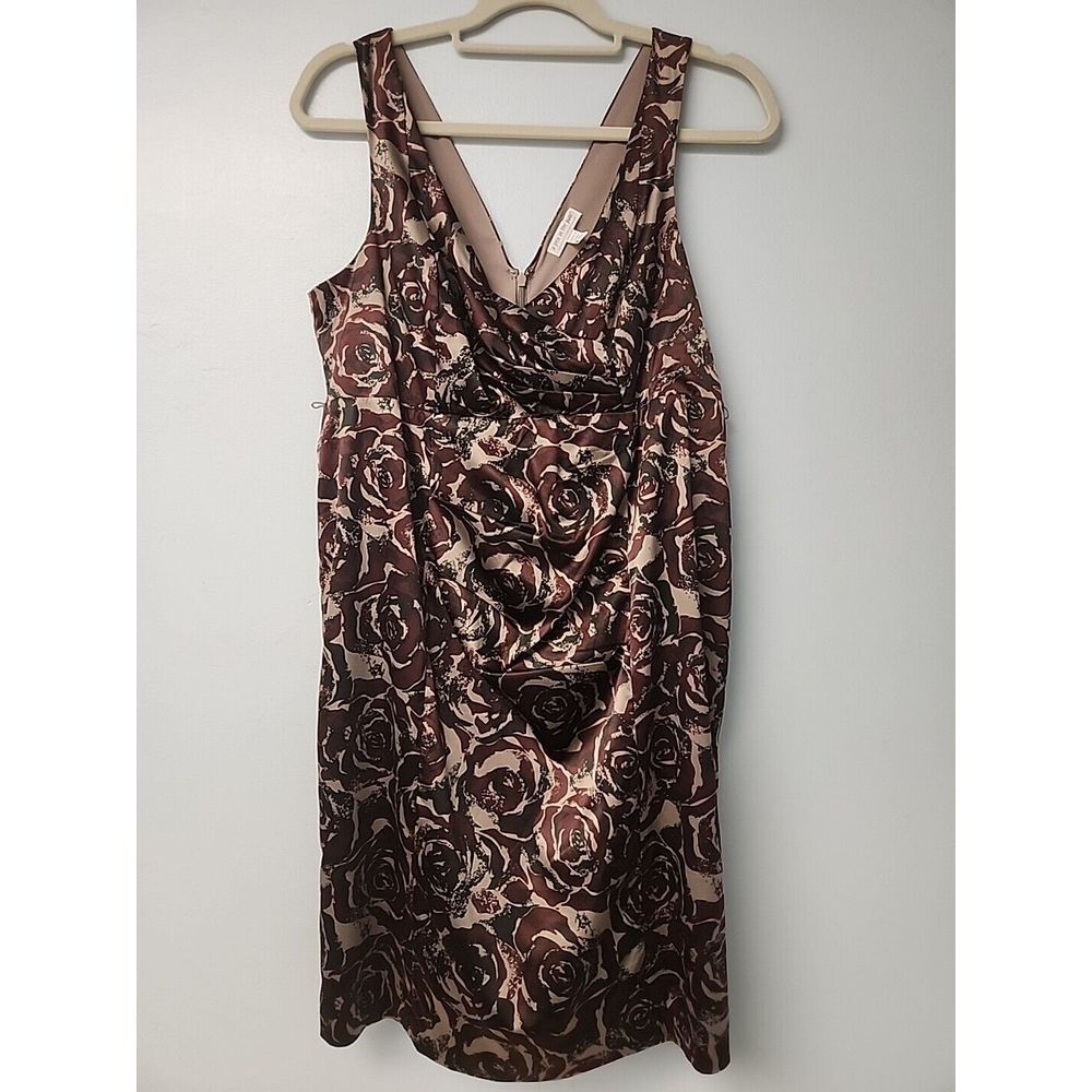 A Pea In The Pod Womens M Black Purple Brown‎ Floral Party Dress Maternity